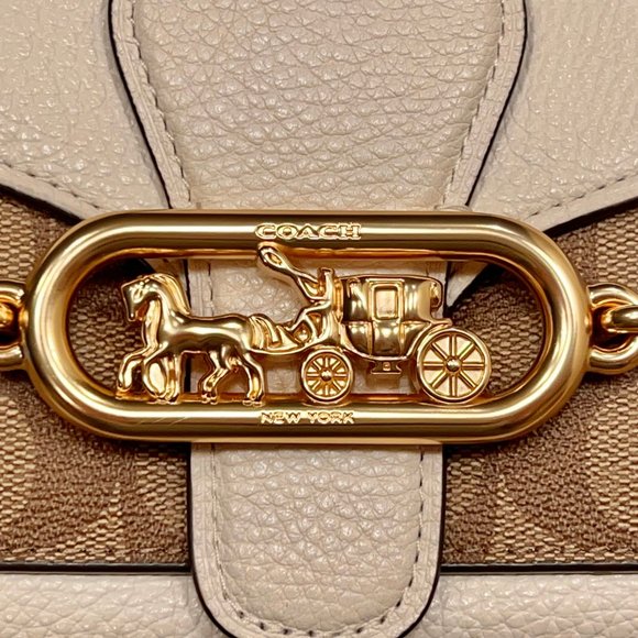 Coach Tabby Style Jade Shoulder Bag w/ Coach Signature Canvas NWOT - Picture 4 of 13